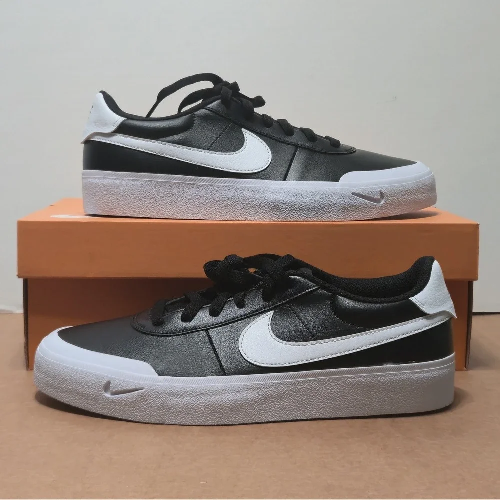 Nike Court Shot Black White Low Sneakers Men's Size 7.5 Women's 9 FQ8146-002